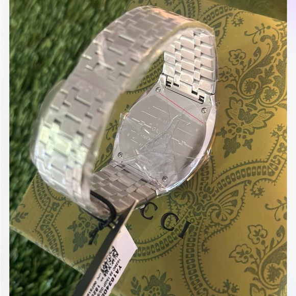 Blue Gucci 25H Thin StainlessSteel Bracelet 38mm Unisex Watch - Picture 3 of 7